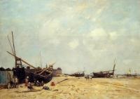 Boudin, Eugene - Fishing Boats Aground and at Sea